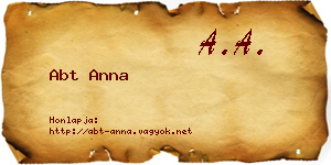 Abt Anna névjegykártya
